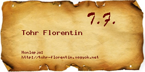 Tohr Florentin névjegykártya